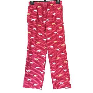 L.L. Bean Pajama Pants Womens Small Red Dog Print Cotton Flannel Cozy PJs Lounge